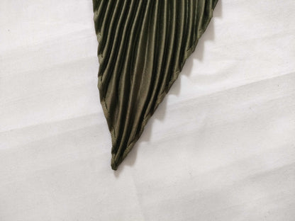 HERMES Carre 90 LA PRAIRIE Silk Pleated Scarf Green Other Accessories