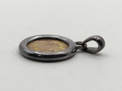 HERMES Serie Top GPx Plated Gold x Silver Pendant Top