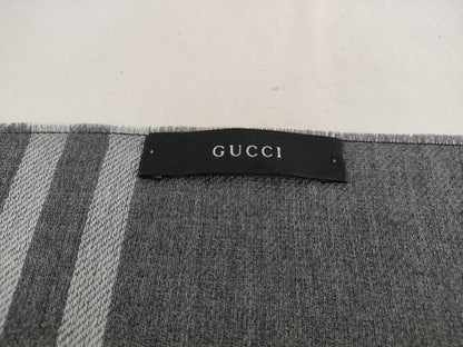GUCCI Gucci GG Pattern Wool Muffler Grey Muffler