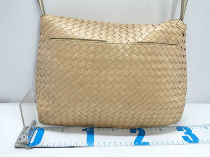 BOTTEGA VENETA Intrecciato Bottega Veneta Intrecciato Leather Shoulder Bag Beige Shoulder Bag