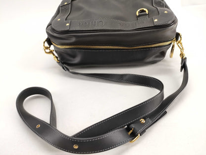 Chloe Chloe Eden Leather Shoulder Bag 01-11-62 Black Shoulder Bag