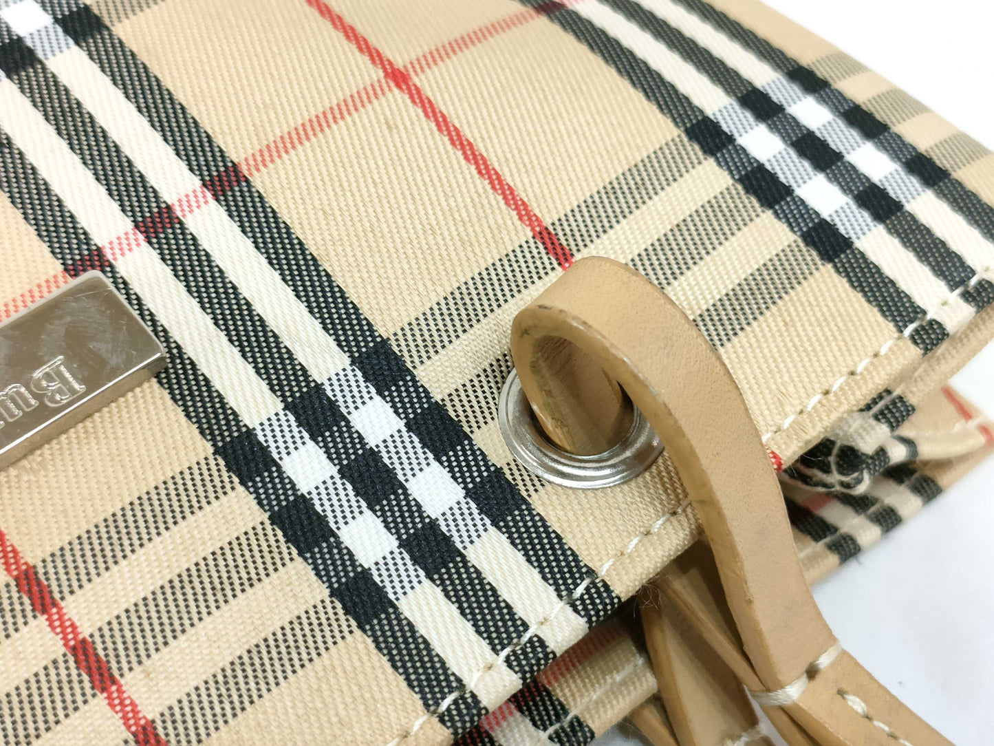 BURBERRY Nylon Canvas Handbag Beige Handbag