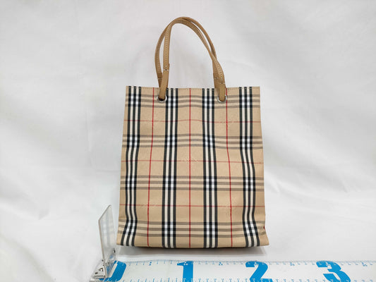 BURBERRY Nylon Canvas Handbag Beige Handbag
