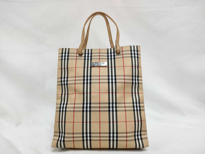 BURBERRY Nylon Canvas Handbag Beige Handbag
