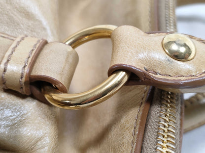 miu miu miu leather 2way handbag mustard handbag