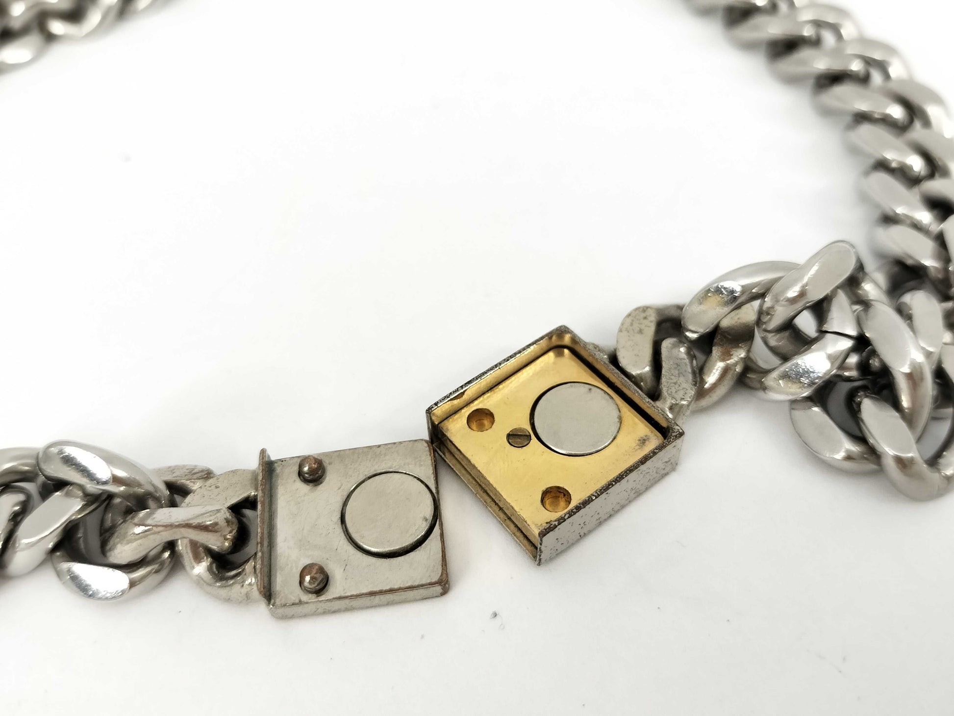 FENDI FF Logo Necklace Metal Silver x Gold Necklace