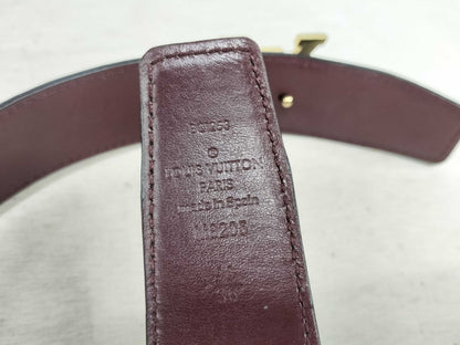 LOUIS VUITTON LV Buckle Leather Belt Bordeaux/Black M8205 Belt