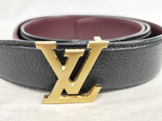 LOUIS VUITTON LV Buckle Leather Belt Bordeaux/Black M8205 Belt