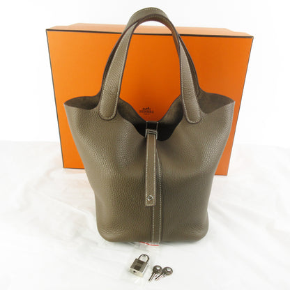 HERMES Picotan Lock MM 22 Etour Tryon Clemence Silver Hardware U-Engraved Handbag