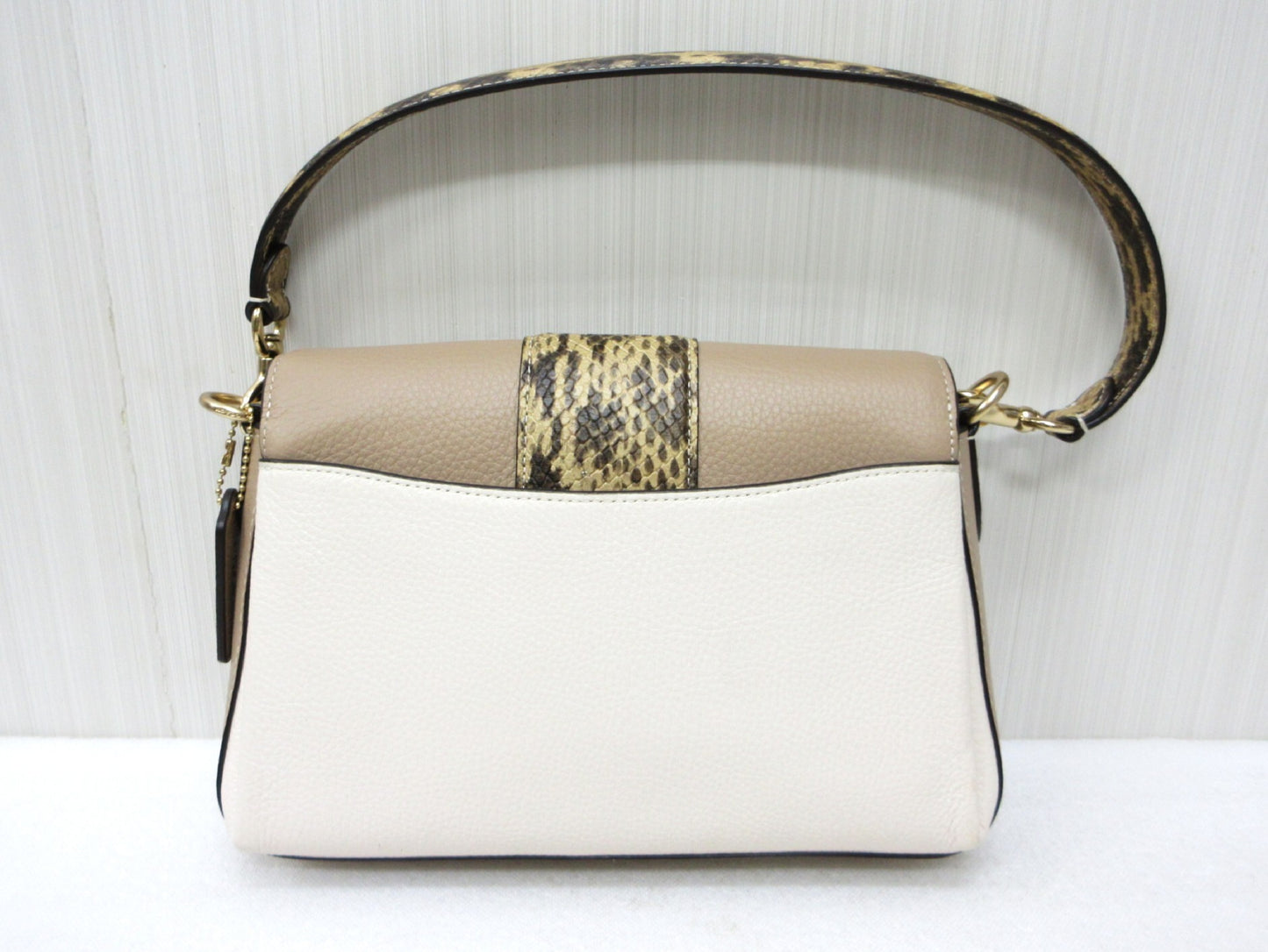 COACH COACH CD483 Grace Shoulder Bag - Colorblock Python Print Handbag, Approx. W25 x H18cm