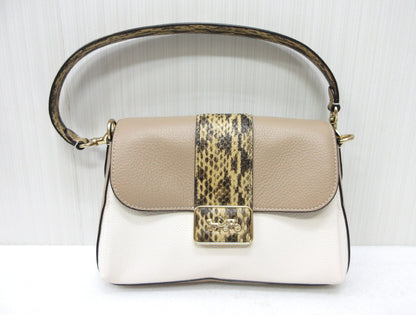 COACH COACH CD483 Grace Shoulder Bag - Colorblock Python Print Handbag, Approx. W25 x H18cm