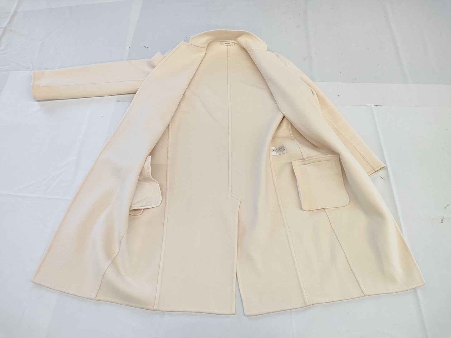 CELINE Egg Crombie 100% Cashmere Coat Size 34