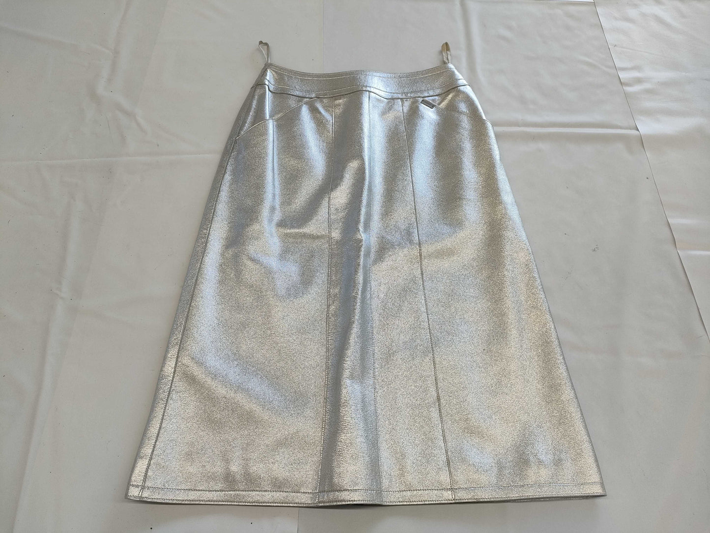 CHANEL All Leather Skirt Size 34