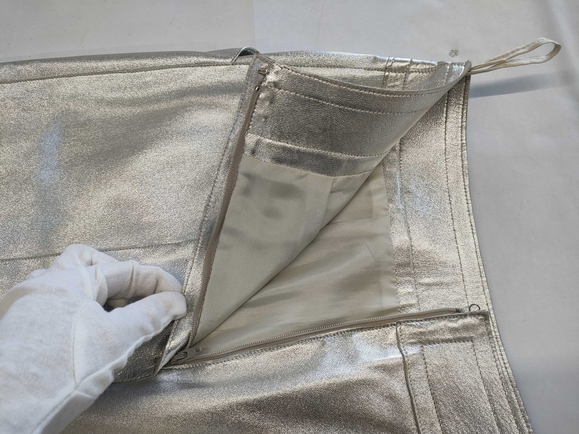 CHANEL All Leather Skirt Size 34