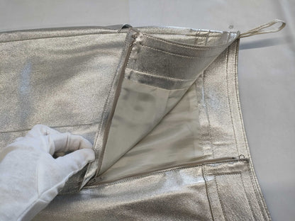 CHANEL All Leather Skirt Size 34