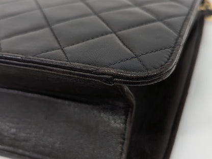 CHANEL Lambskin Pushlock Chain Shoulder Shoulder Bag