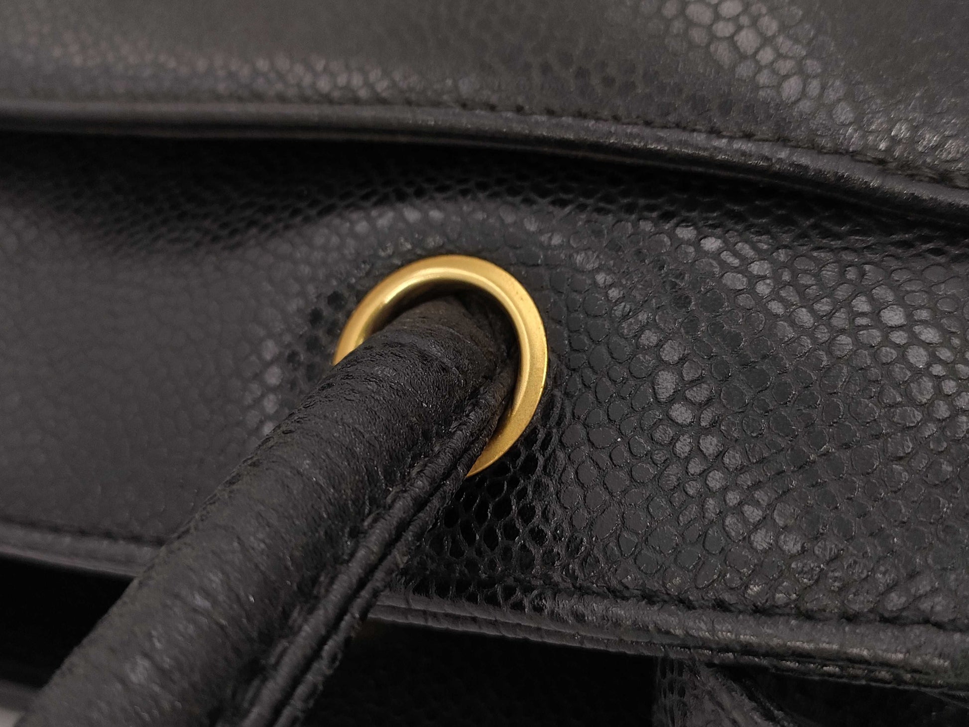 CHANEL Caviar Skin Coco Mark Tote Bag