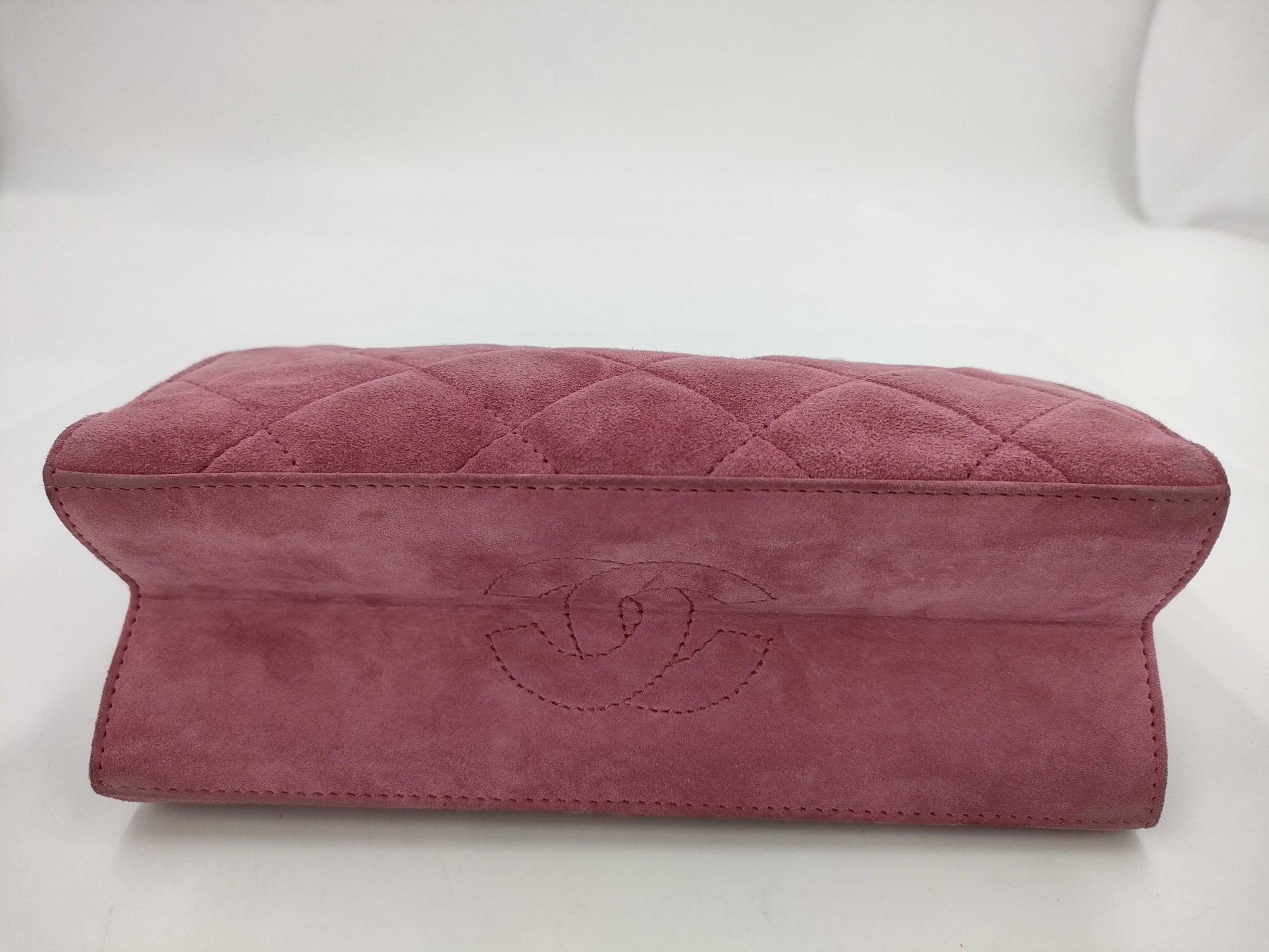 CHANEL Matelasse Chain Handbag Suede Clasp Purse Handbag