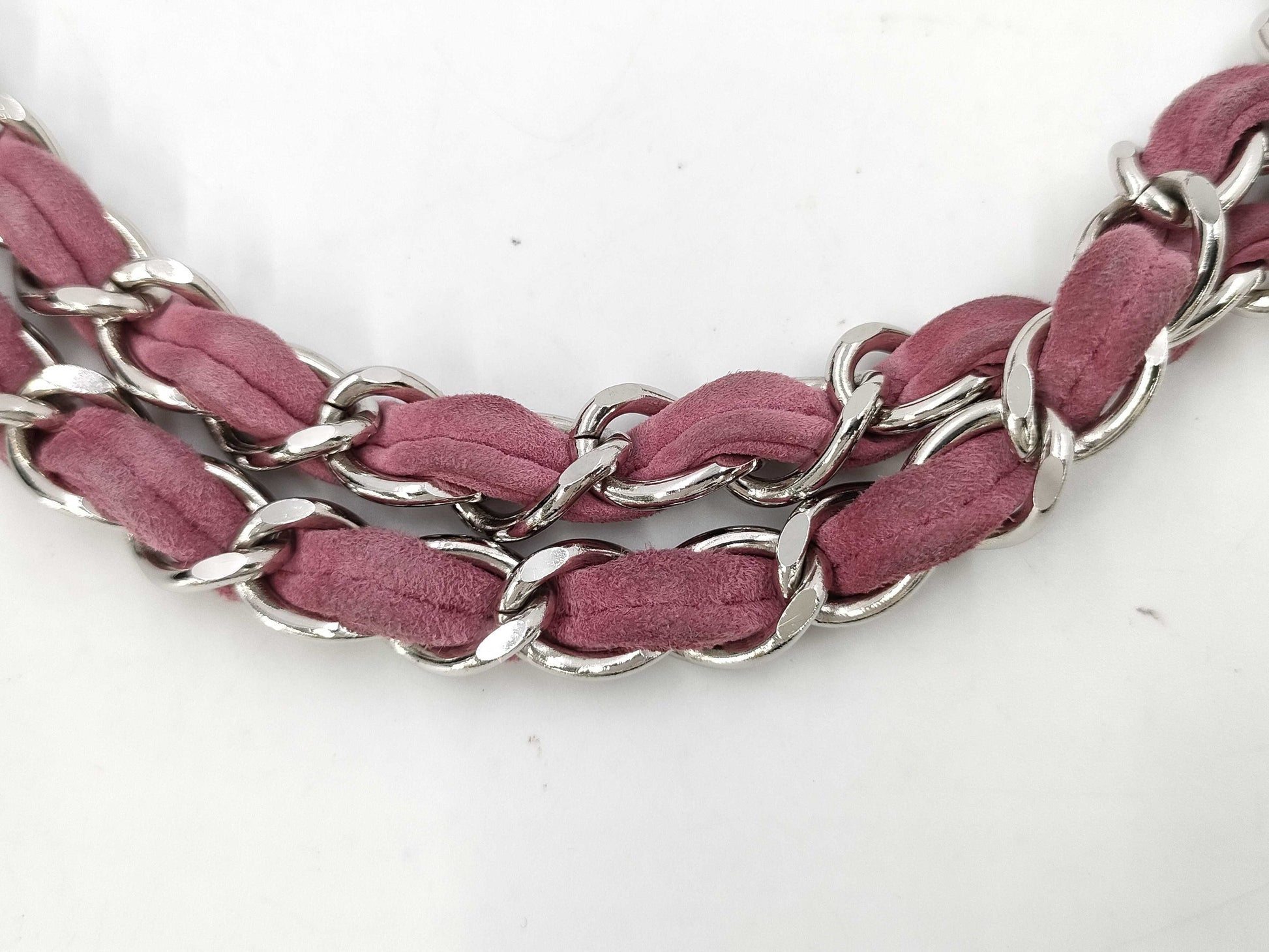 CHANEL Matelasse Chain Handbag Suede Clasp Purse Handbag