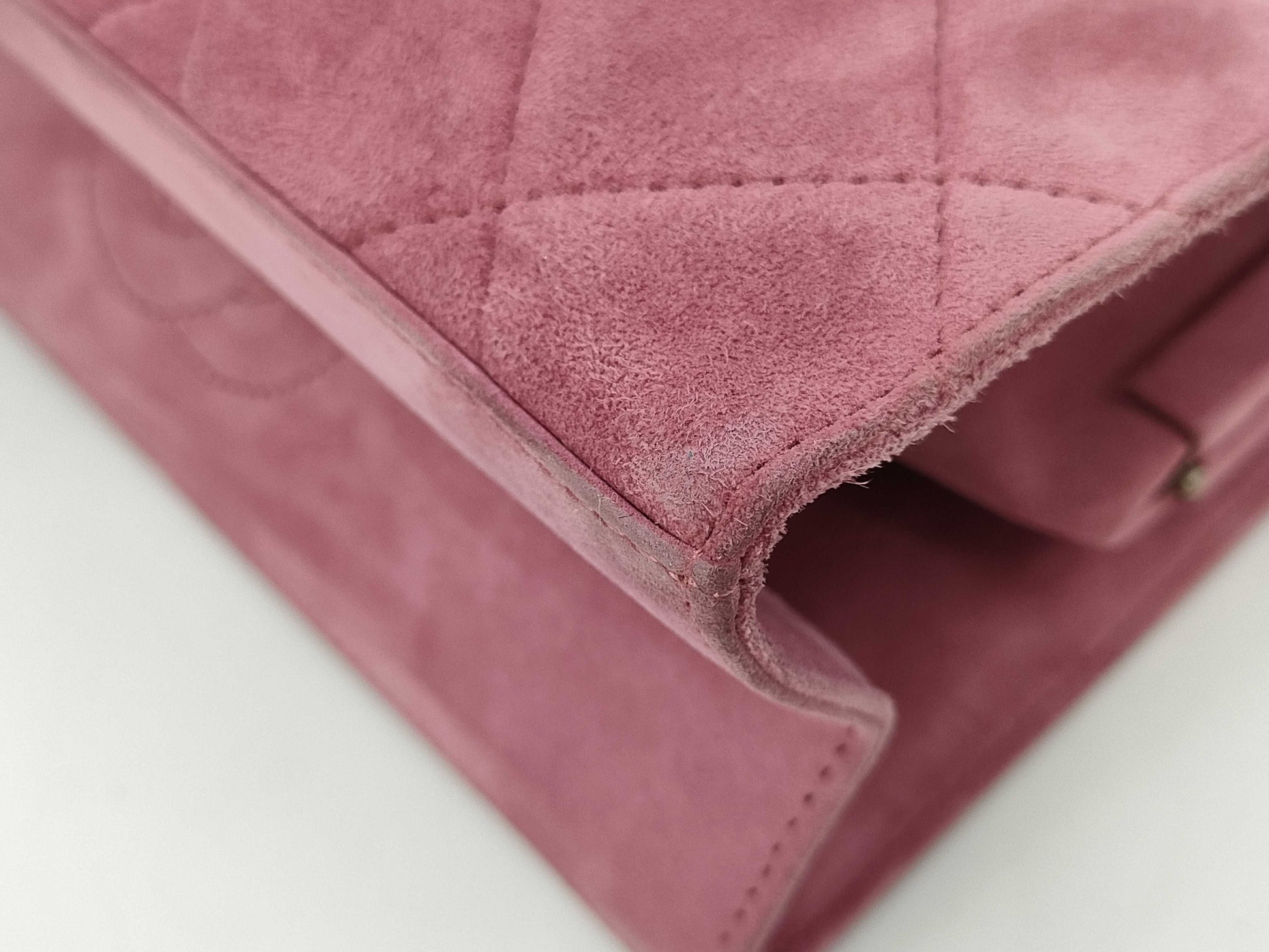 CHANEL Matelasse Chain Handbag Suede Clasp Purse Handbag