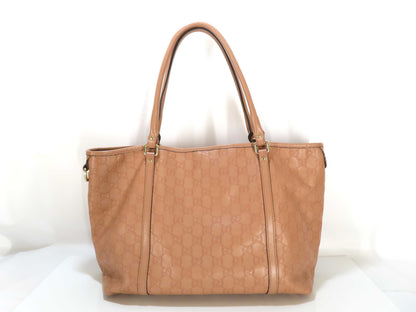 GUCCI Gucci Shima Gucci Tote Bag Leather Shima Brown Tote Bag