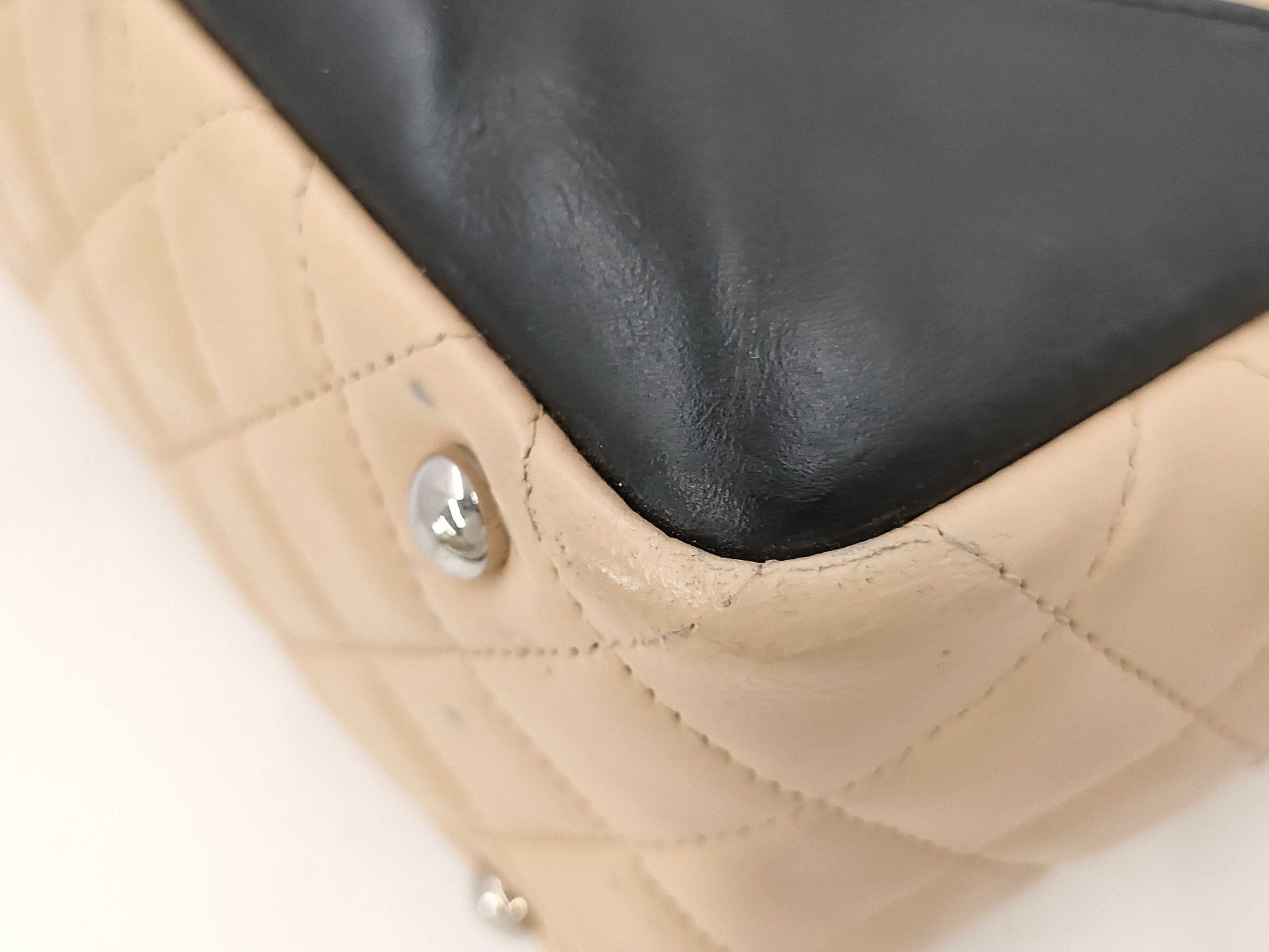 CHANEL Cambon Line Handbag Beige with Seal Tote Bag