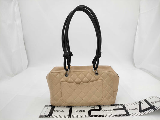 CHANEL Cambon Line Handbag Beige with Seal Tote Bag