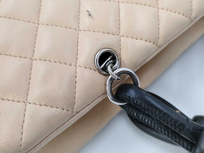 CHANEL Cambon Line Handbag Beige with Seal Tote Bag