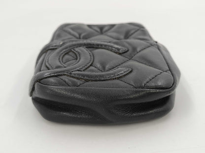 CHANEL Cambon Line Phone Case Black Pouch