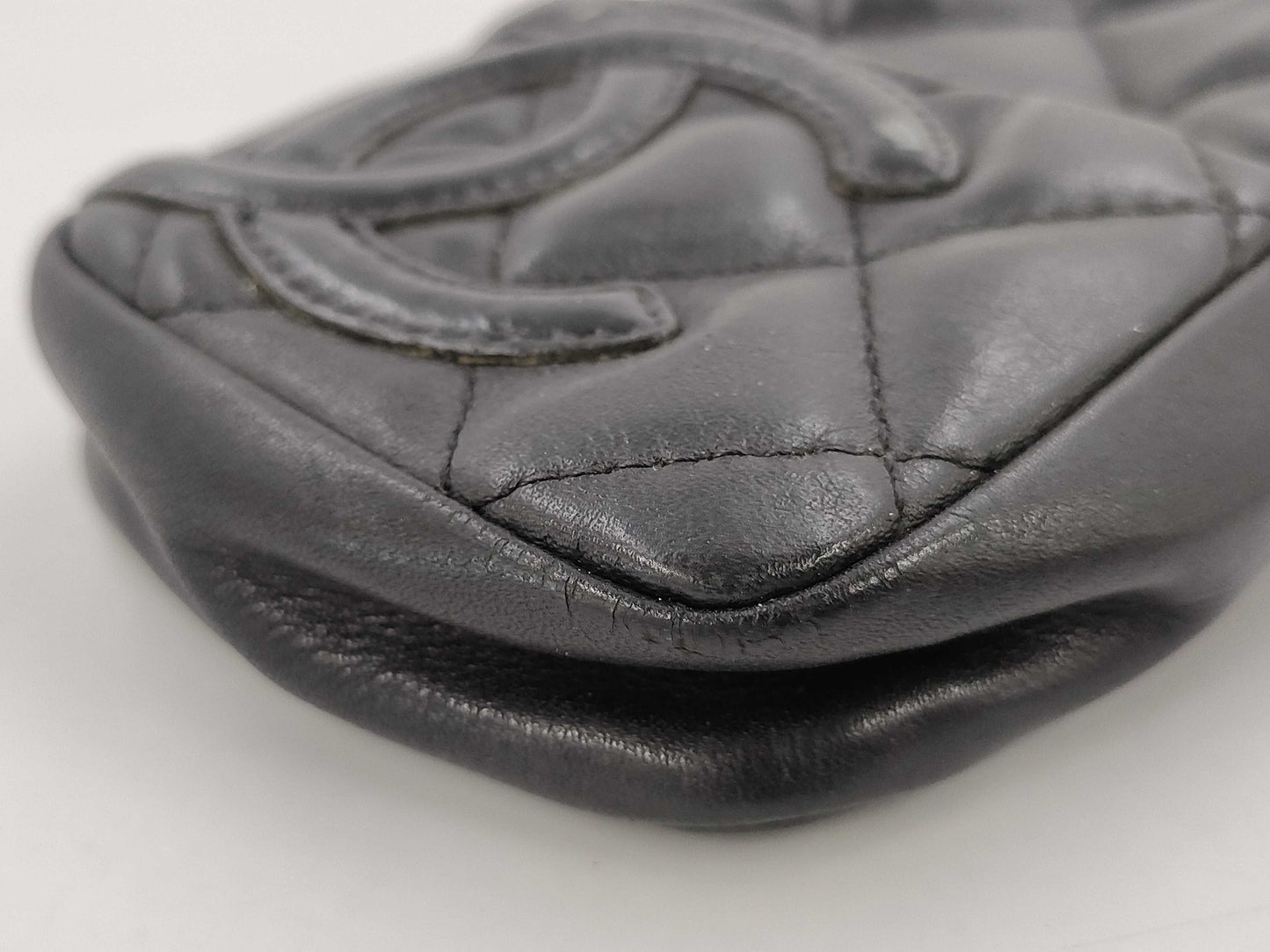 CHANEL Cambon Line Phone Case Black Pouch