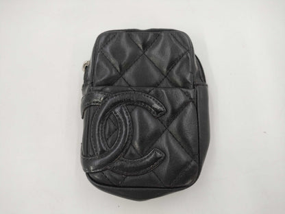 CHANEL Cambon Line Phone Case Black Pouch