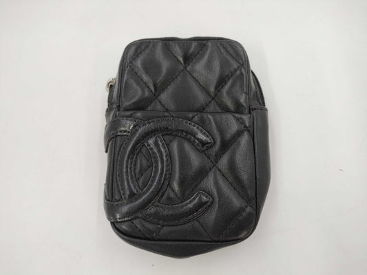 CHANEL Cambon Line Phone Case Black Pouch