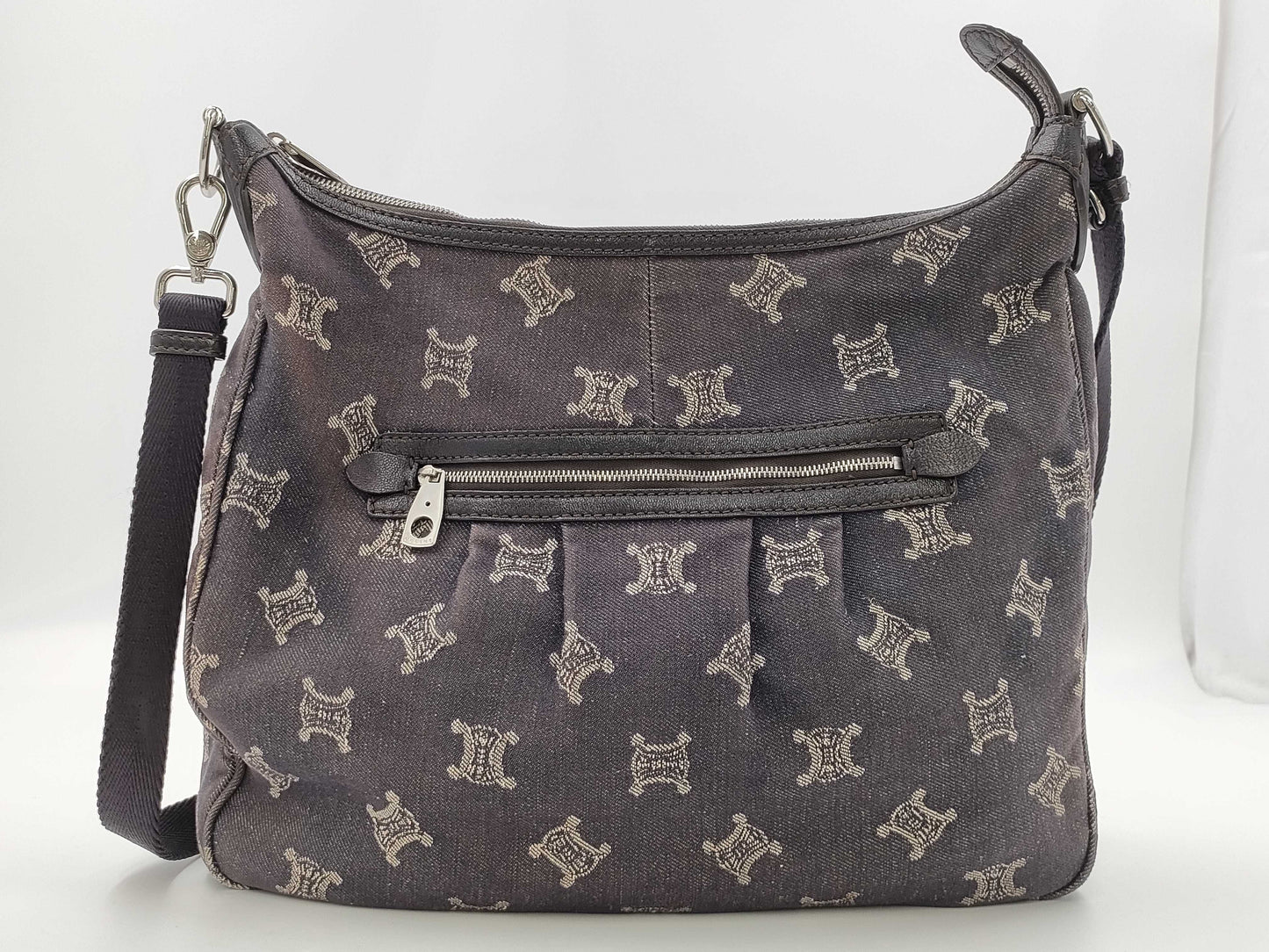 CELINE Paris Macadam Denim Shoulder Bag