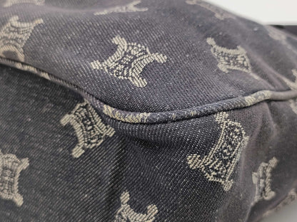 CELINE Paris Macadam Denim Shoulder Bag