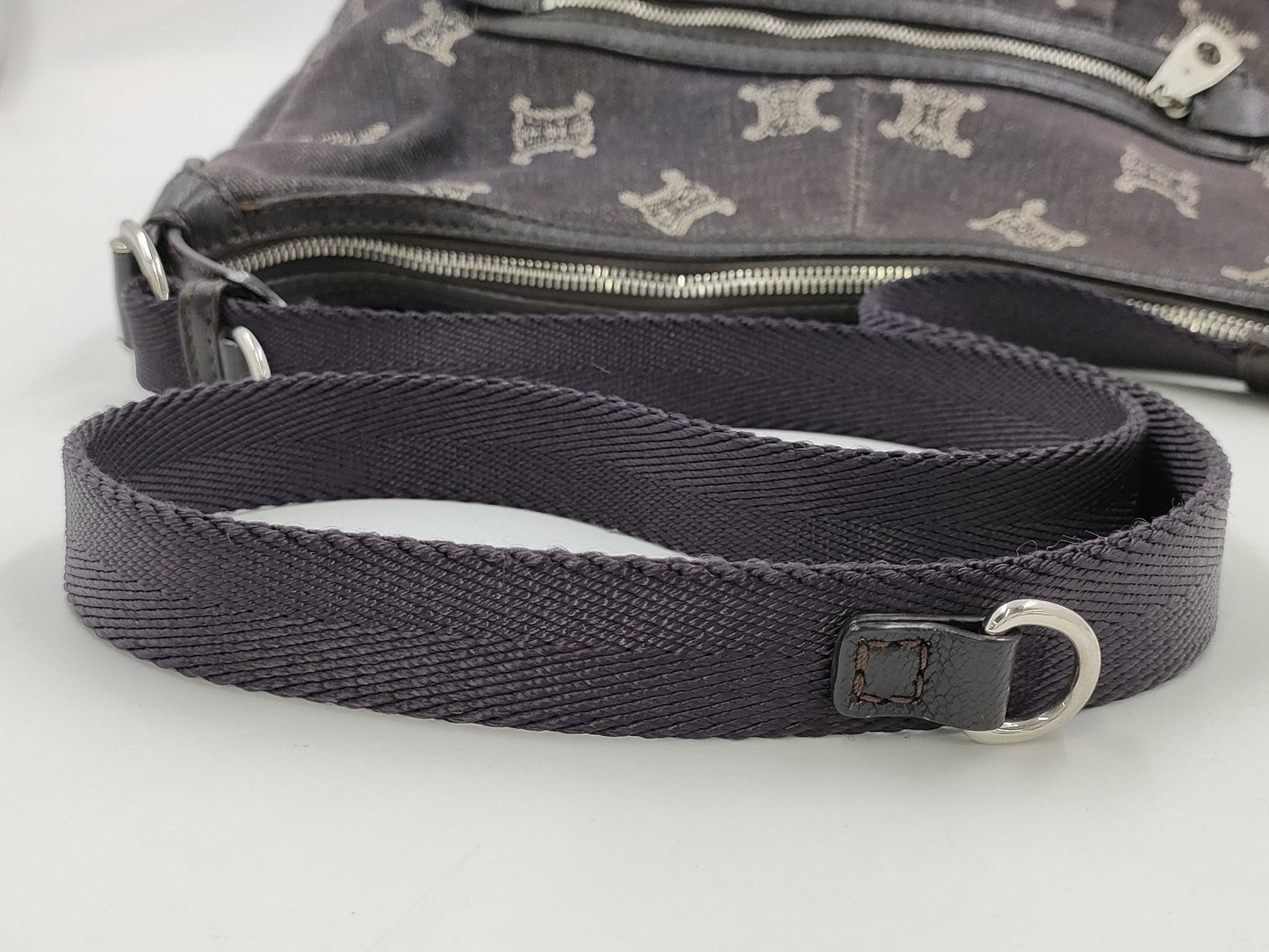 CELINE Paris Macadam Denim Shoulder Bag