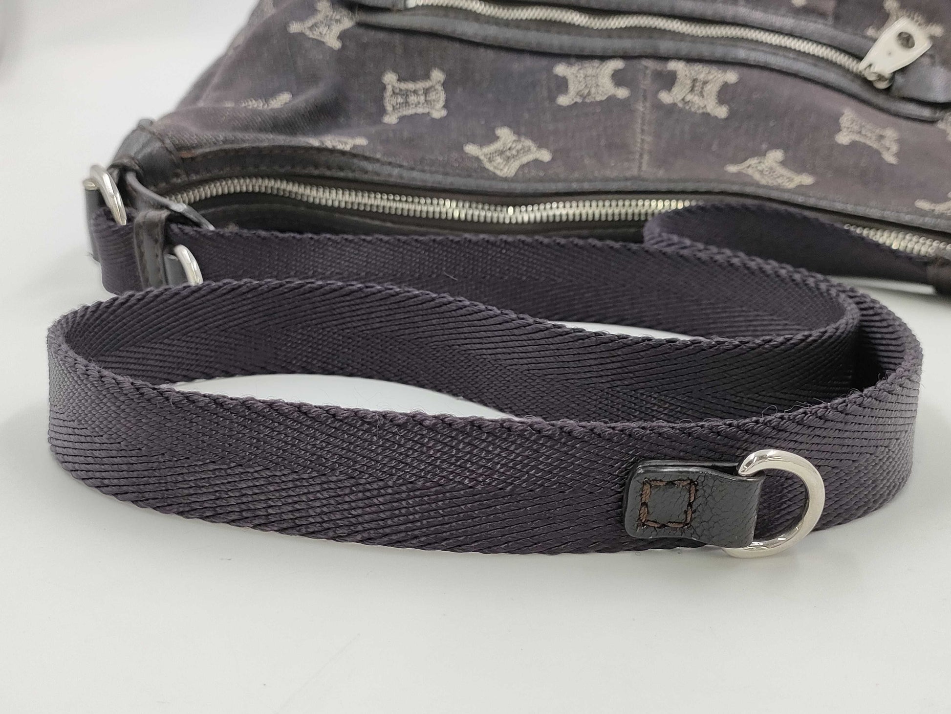 CELINE Paris Macadam Denim Shoulder Bag