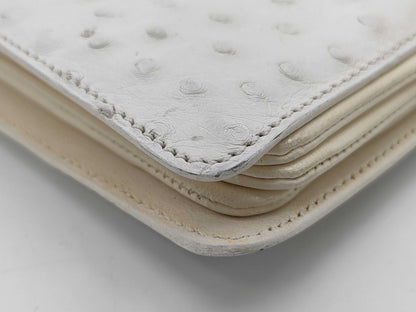 CELINE Ostrich Trio Small Shoulder Bag with Triomphe Hardware