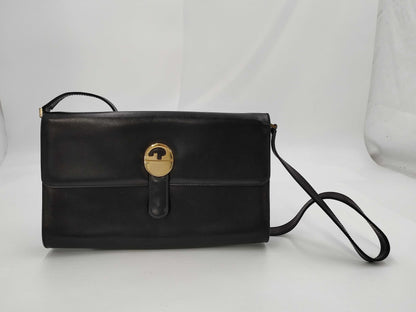 GUCCI Leather Push Lock Shoulder Bag