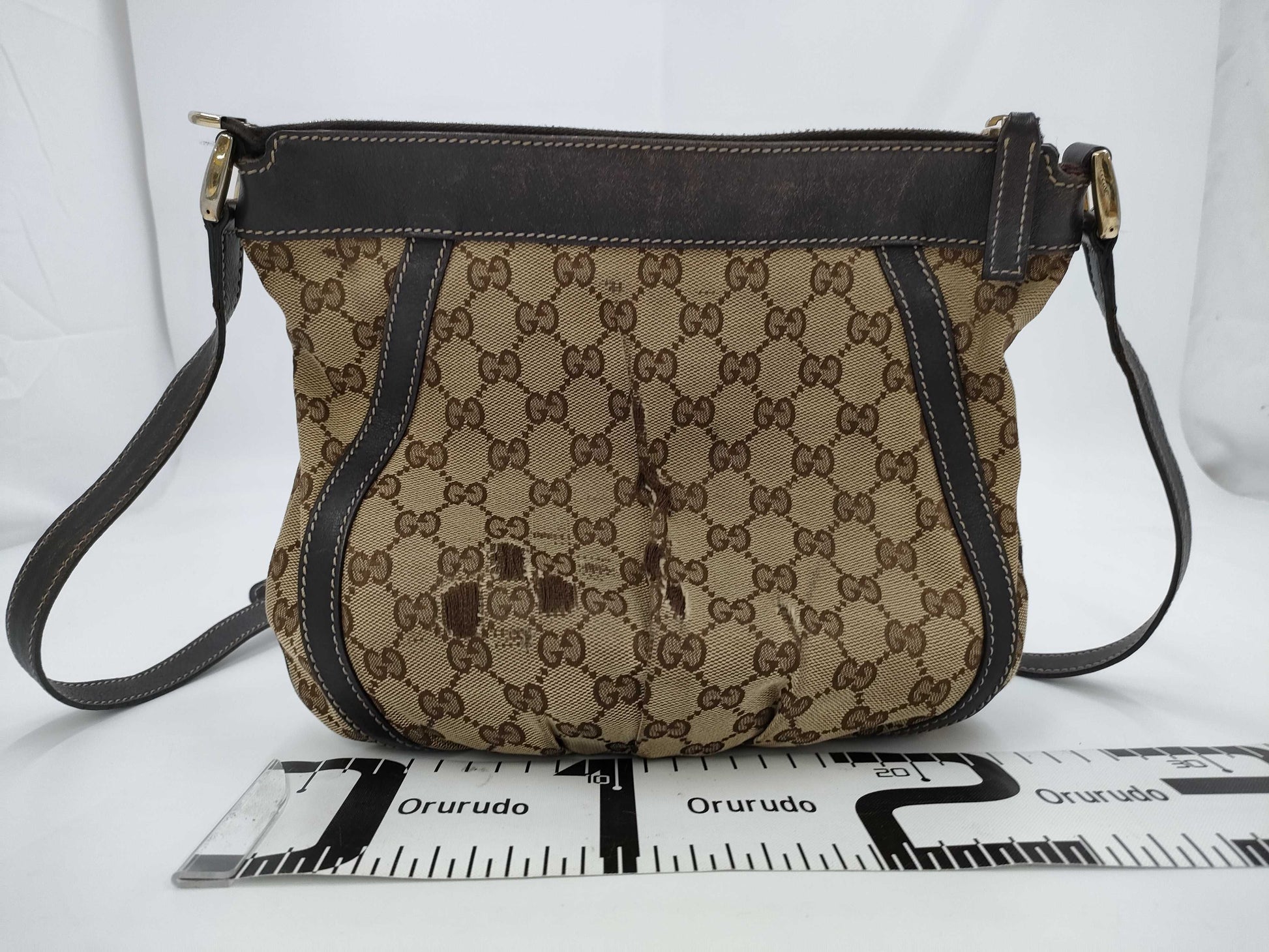 GUCCI 203257 GG Canvas Abby Shoulder Bag