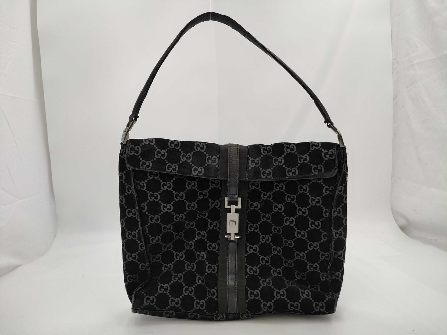 GUCCI 001 3355 Jackie GG Suede One-Shoulder Bag Handbag