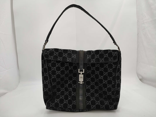 GUCCI 001 3355 Jackie GG Suede One-Shoulder Bag Handbag