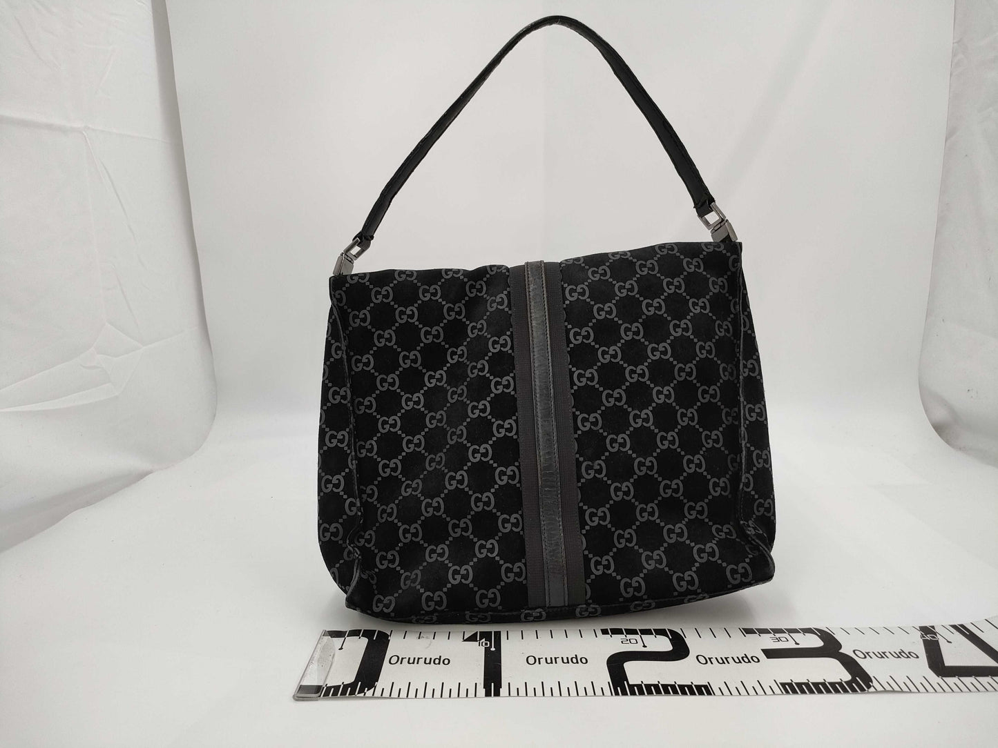 GUCCI 001 3355 Jackie GG Suede One-Shoulder Bag Handbag