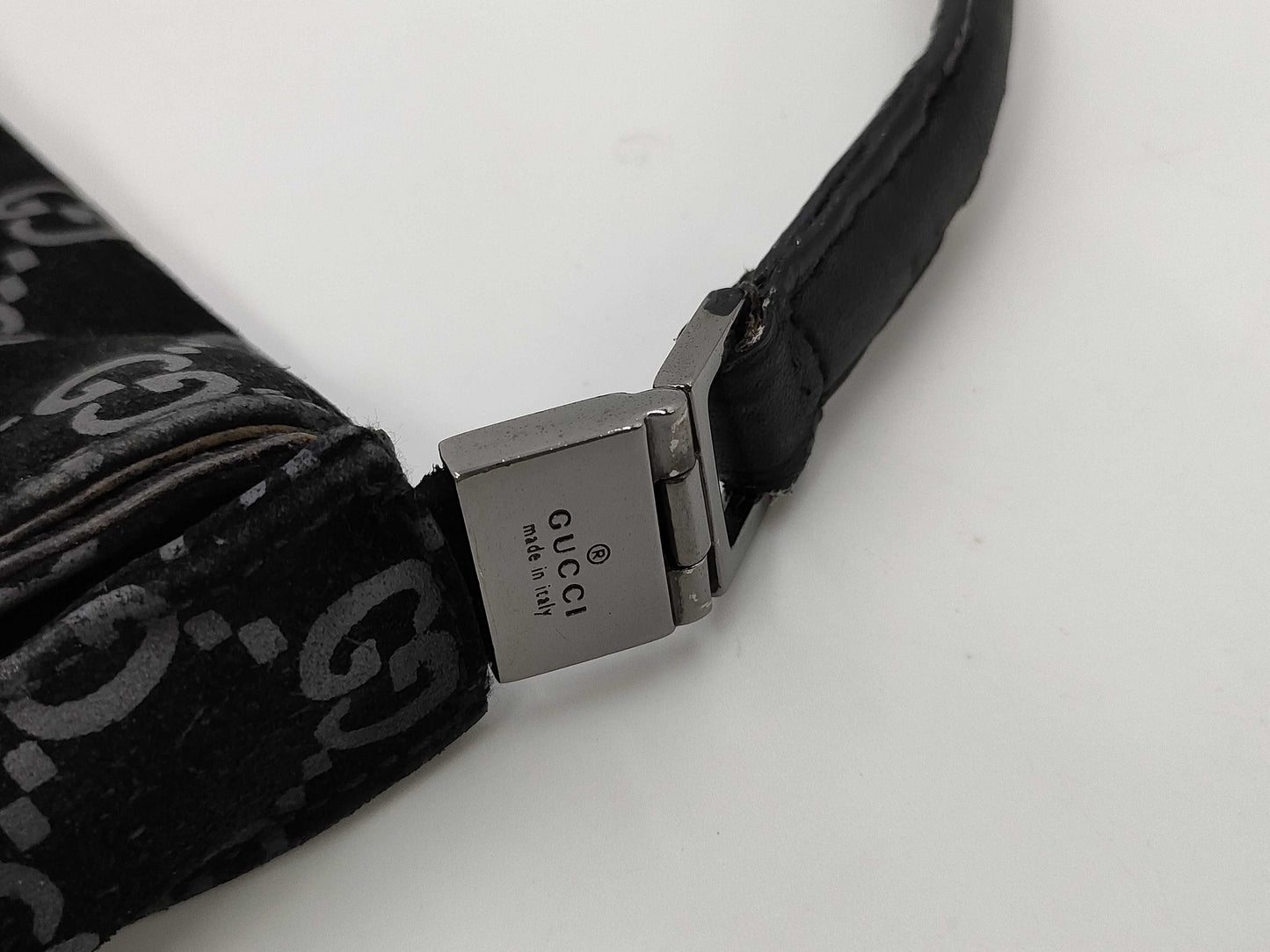 GUCCI 001 3355 Jackie GG Suede One-Shoulder Bag Handbag