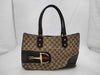 GUCCI 137385 GG Canvas Sherry Line Horsebit Handbag
