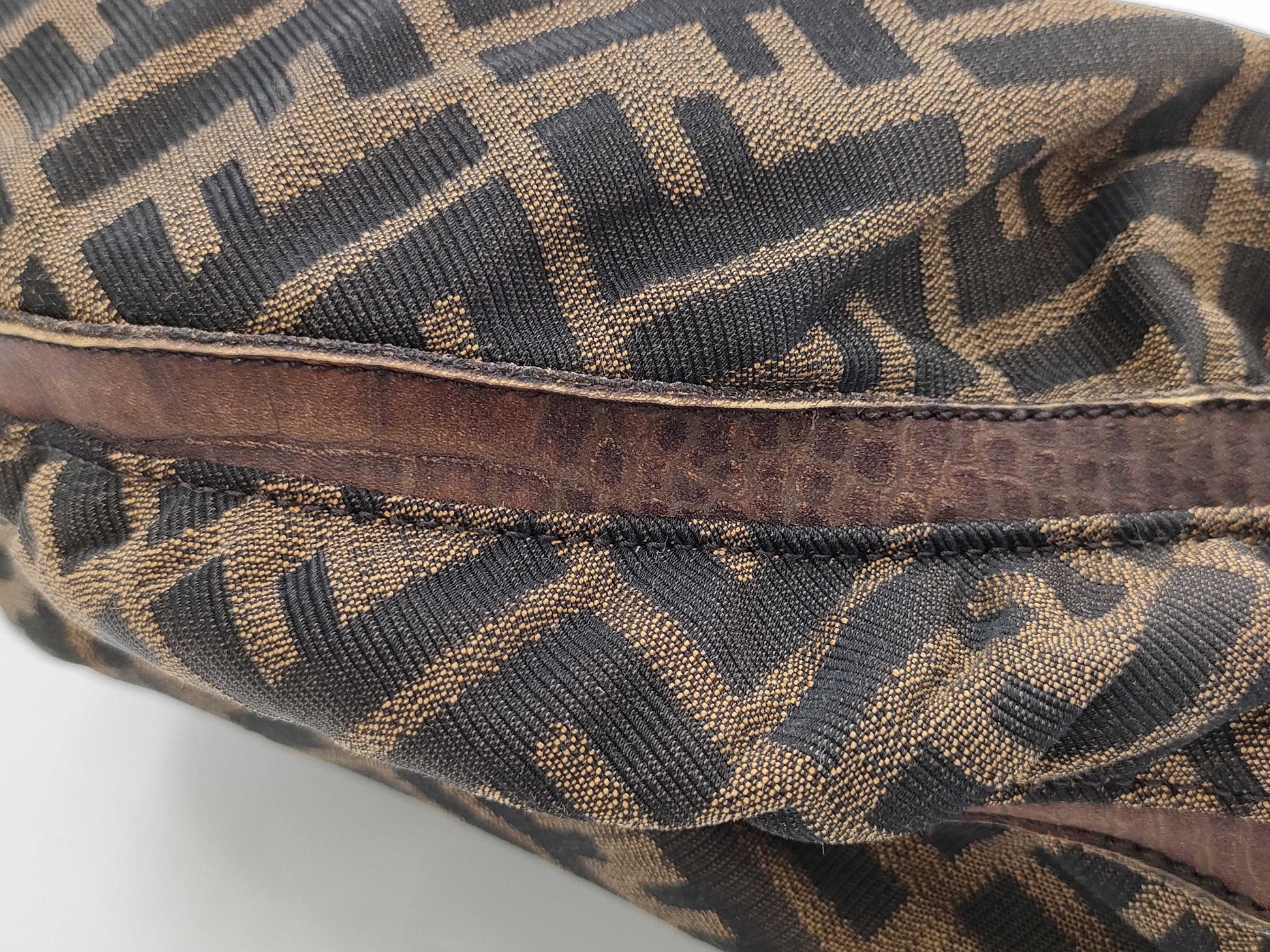 FENDI Zucca One-Shoulder Half Moon Handbag