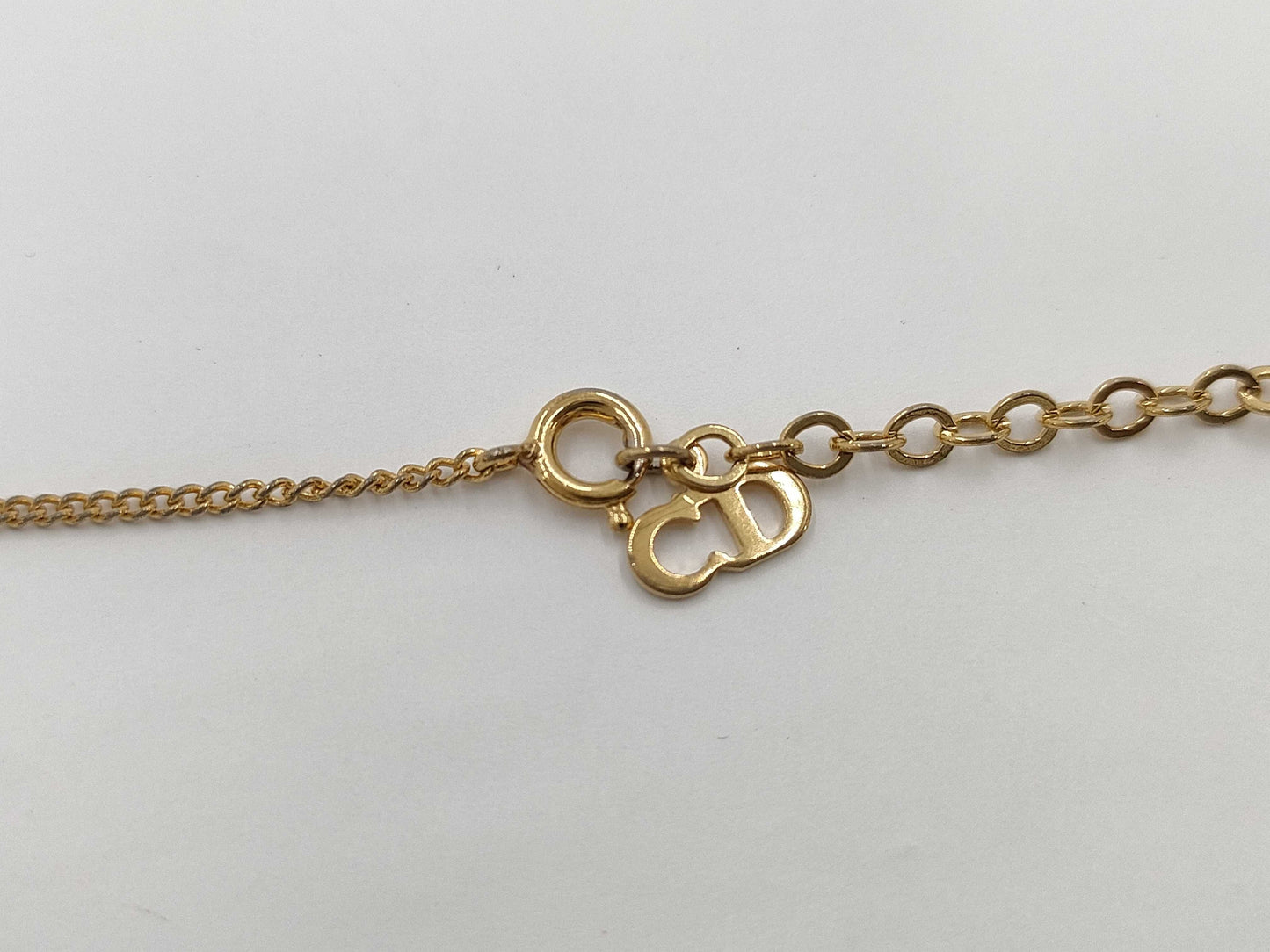 Dior CD logo round gold necklace