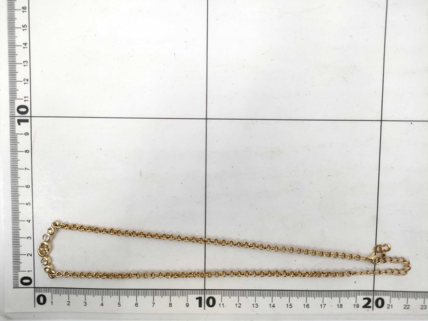 Dior CD logo rhinestone gold necklace