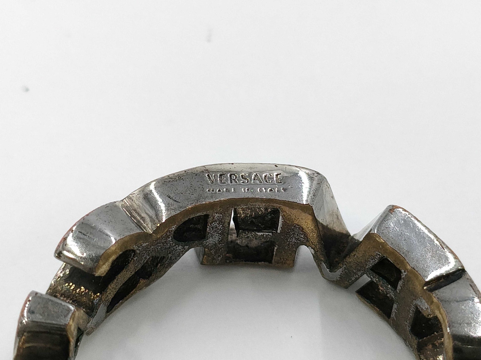VERSACE Logo Line Silver Ring