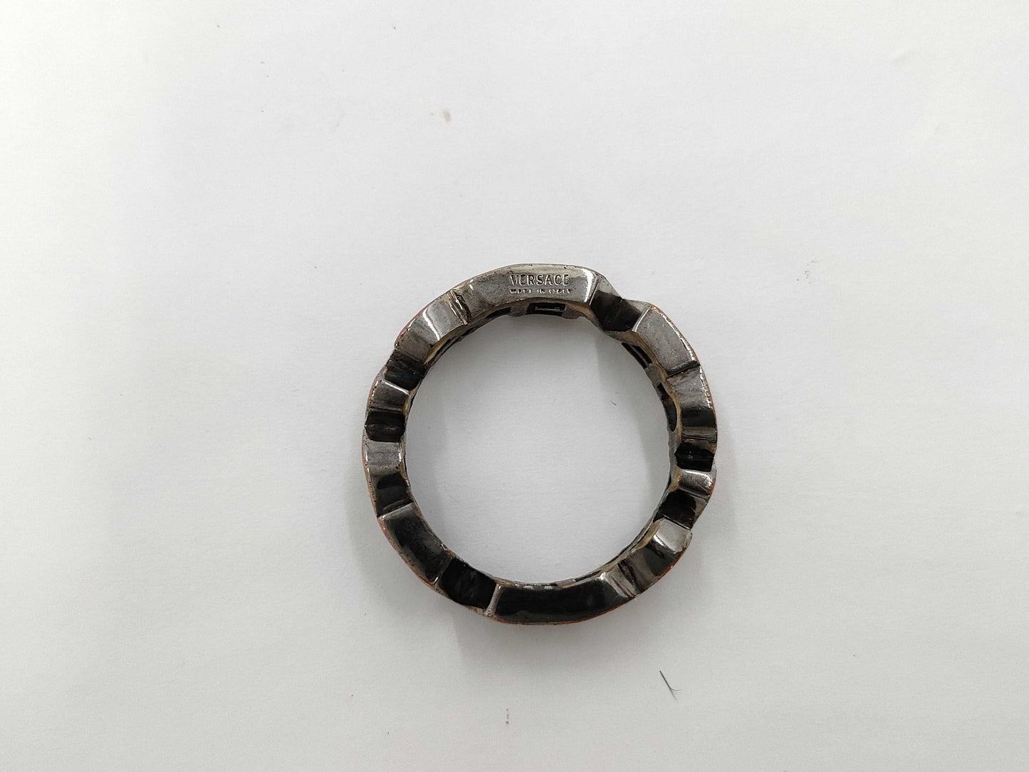 VERSACE Logo Line Silver Ring