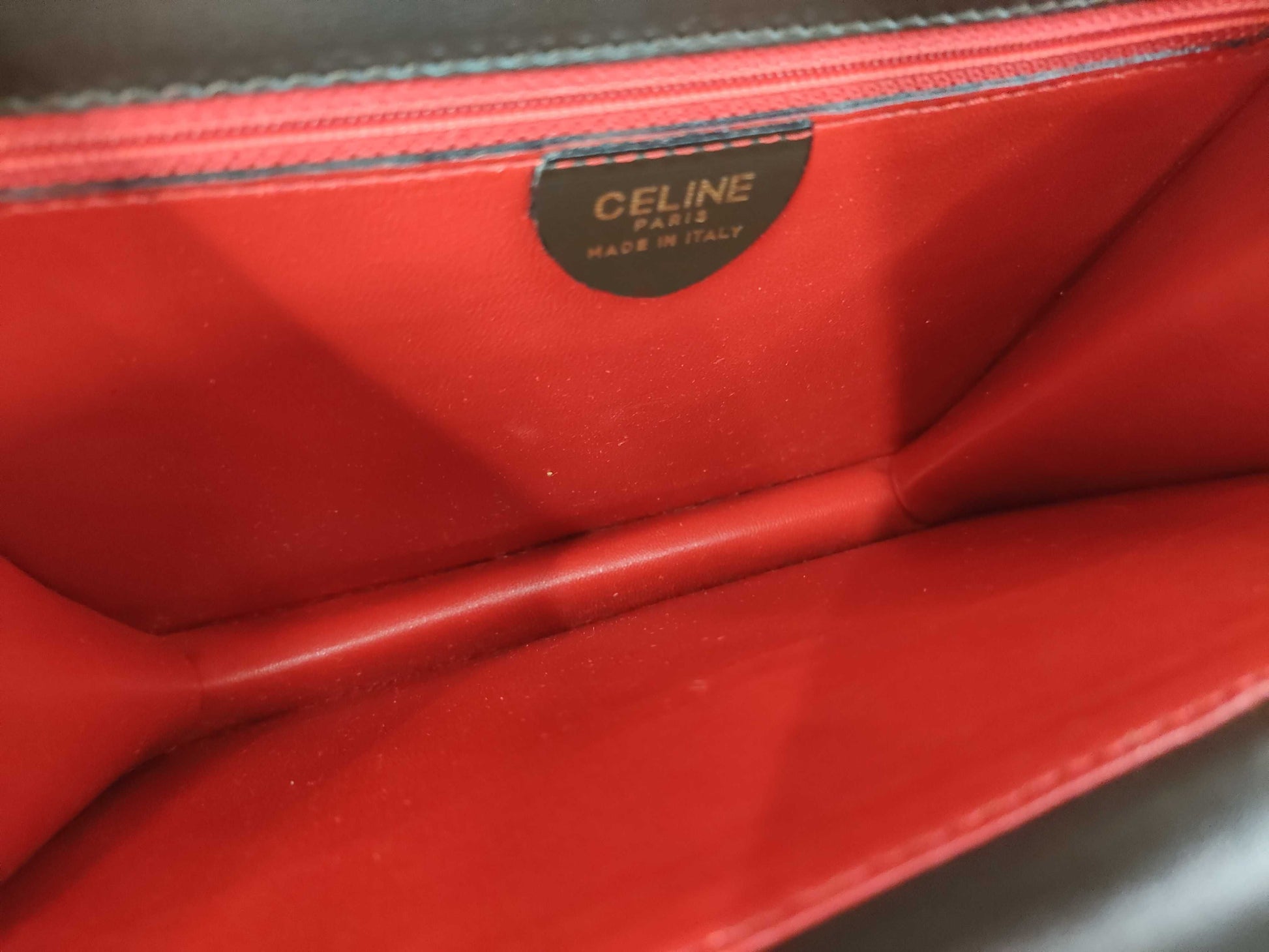 CELINE Gancini double flap leather handbag